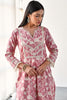Pink Color Cotton Printed Kurta and Pant Set