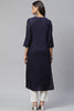 Navy Color Cotton Embroidery Kurta
