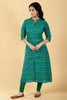 Teal & Green Color Printed Cotton Long Kurti.