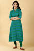 Teal & Green Color Printed Cotton Long Kurti.