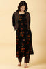 Black Colour Cotton Printed Kurta Set With Erhinc Jacket