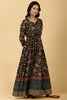 Navy Color Cotton Printed Anarkali Kurti