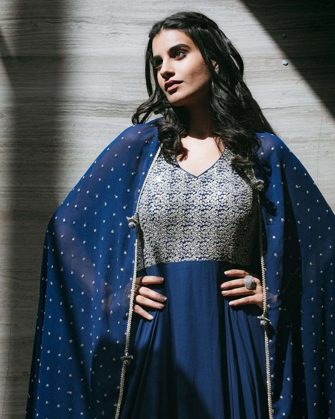 Blue Georgette Anarkali Suit