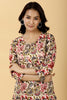 Cream Color Cotton Printed Kurti & Pant Set