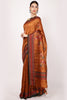 Mustard Colour Printed Tussar Silk Saree.