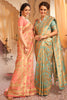 Turquoise Colour Banarsi Silk Saree.