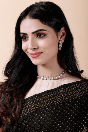 Black Color Georgette Embroidered Saree