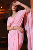 Pink Colour Thread Work Saree.