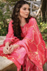 Pink Color Sequins & Pintuck Unstitched Suit Material