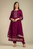 Dark Scarlet Colour Embroidered Silk Suit with Unstitched Salwar Fabric