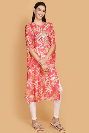 Coral Color Muslin Kurta.