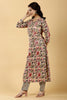 Cream Color Cotton Printed Kurti & Pant Set