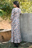 Beige Colour Cotton Printed Peonies Dress