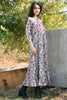 Beige Colour Cotton Printed Peonies Dress