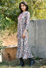 Beige Colour Cotton Printed Peonies Dress