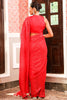 Red Colour Georgette Embroidered Saree.