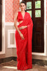 Red Colour Georgette Embroidered Saree.