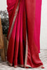 Fuchsia Pink  Colour Satin Saree.