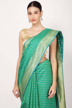 Green Colour Cotton Saree.