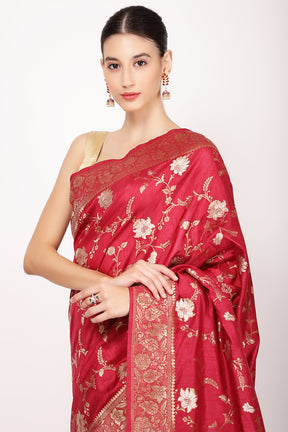 Maroon Colour Silk Saree