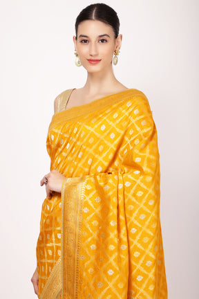 Mustard Colour Silk Saree.