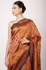 Mustard Colour Printed Tussar Silk Saree.