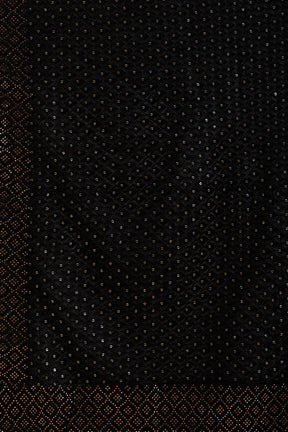Black Color Georgette Embroidered Saree