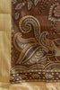 Brown Color Digital Printed Tussar Silk Saree