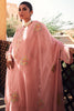 Peach Colour Embroidered Organza Unstitched Suit Material