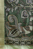 Green Color Digital Printed Tussar Silk Saree