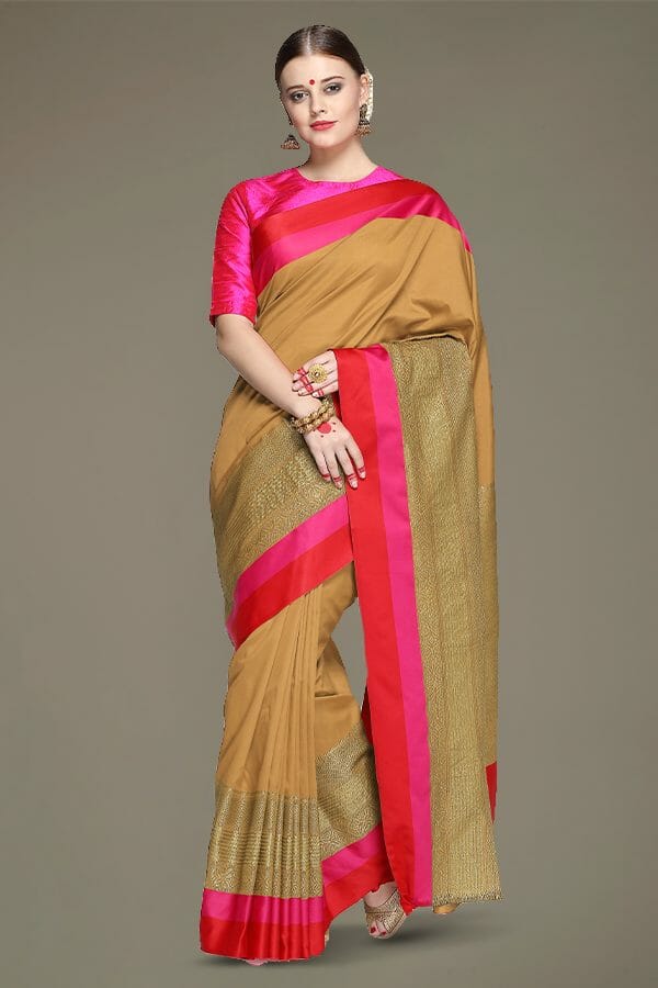 Mustard Silk Saree.