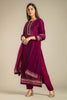 Dark Scarlet Colour Embroidered Silk Suit with Unstitched Salwar Fabric