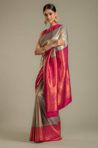 Grey Colour Silk Saree.