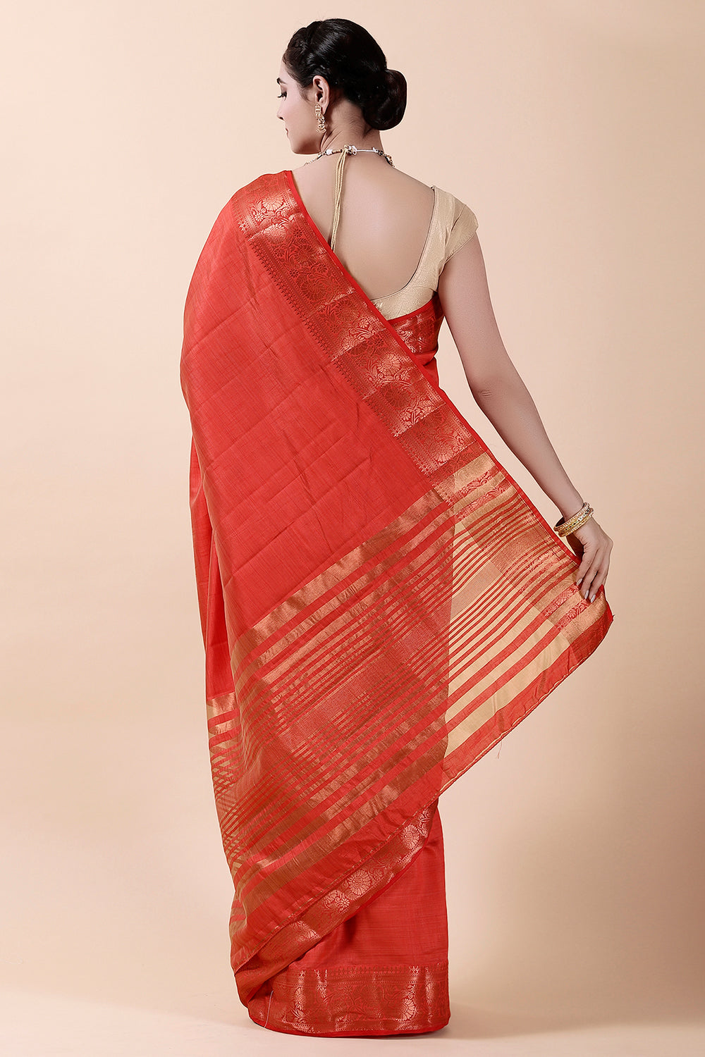 Red Color Silk Saree.