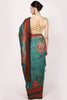 Teal Colour Printed Tussar Silk Saree.