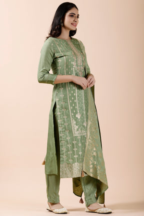 Pista Color Woven Silk Suit