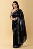 Navy Blue Colour Embroidered Georgette Saree