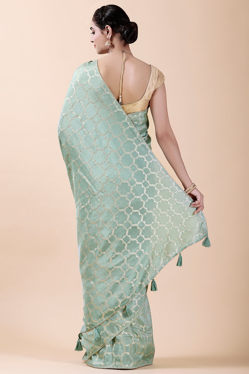 Mint Green Colour Weaving Silk Saree