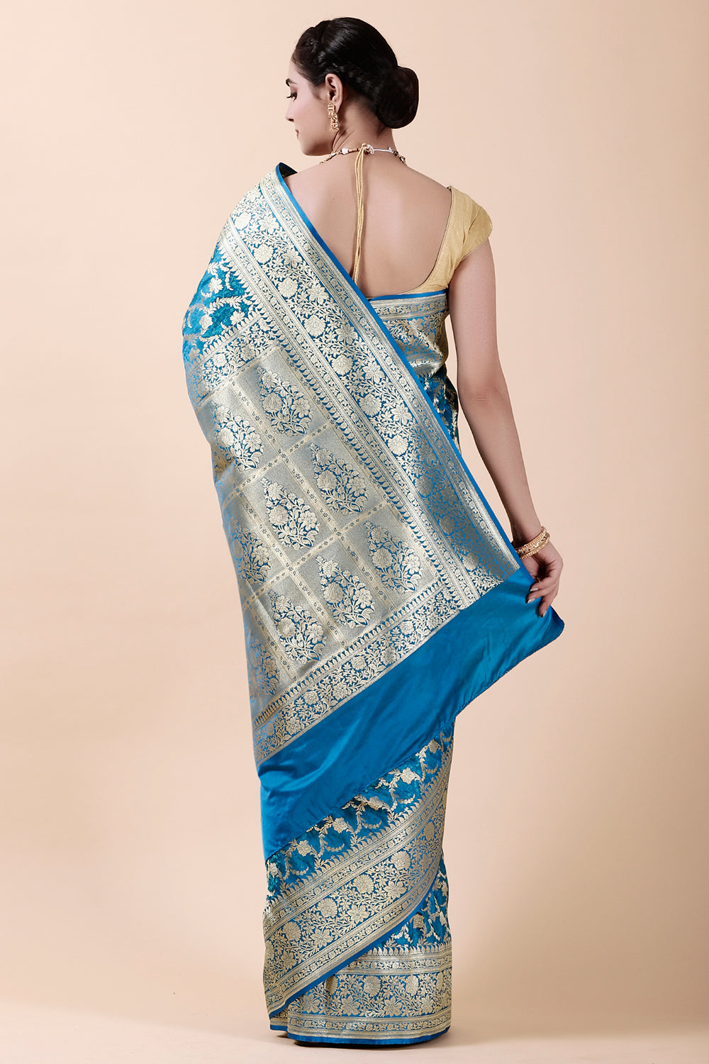 Blue Color Banarsi Silk Weaving Saree