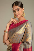 Grey Colour Silk Saree.