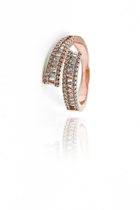 Copper Adjustable American Diamond Ring