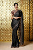 Black Satin crepe saree with swarovski work.