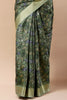 Green Color Digital Printed Tussar Silk Saree
