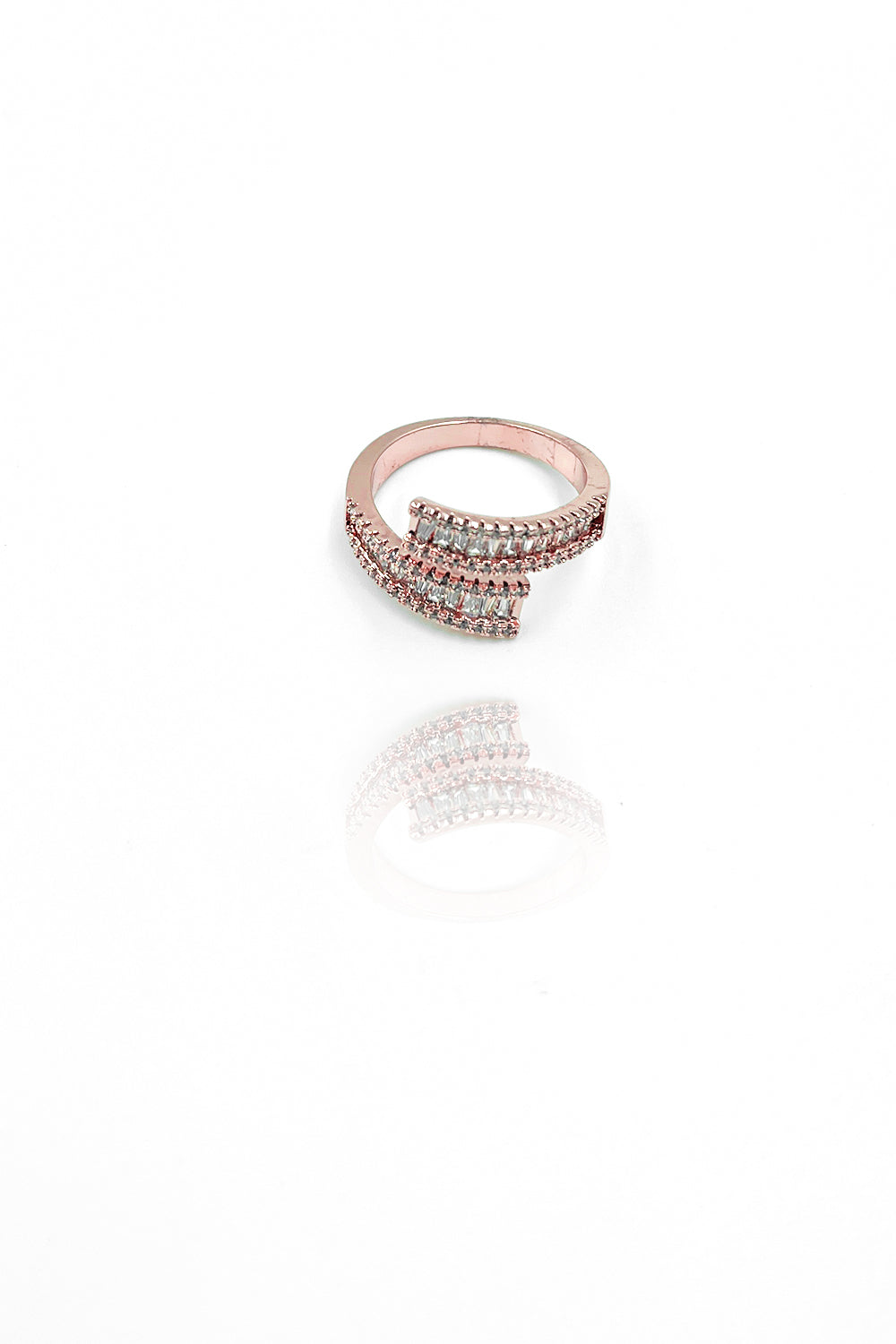 Copper Adjustable American Diamond Ring