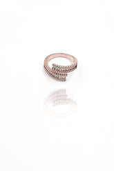 Copper Adjustable American Diamond Ring