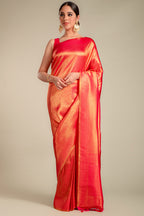 Fuchsia Pink Color Silk Saree.
