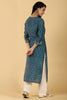 Teal Color Printed Cotton Kurta