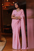 Pink Colour Thread Work Saree.