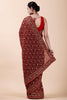 Drak Scarlet Color Embroidered Georgette Saree