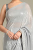 Grey Colour Sequins Work Saree